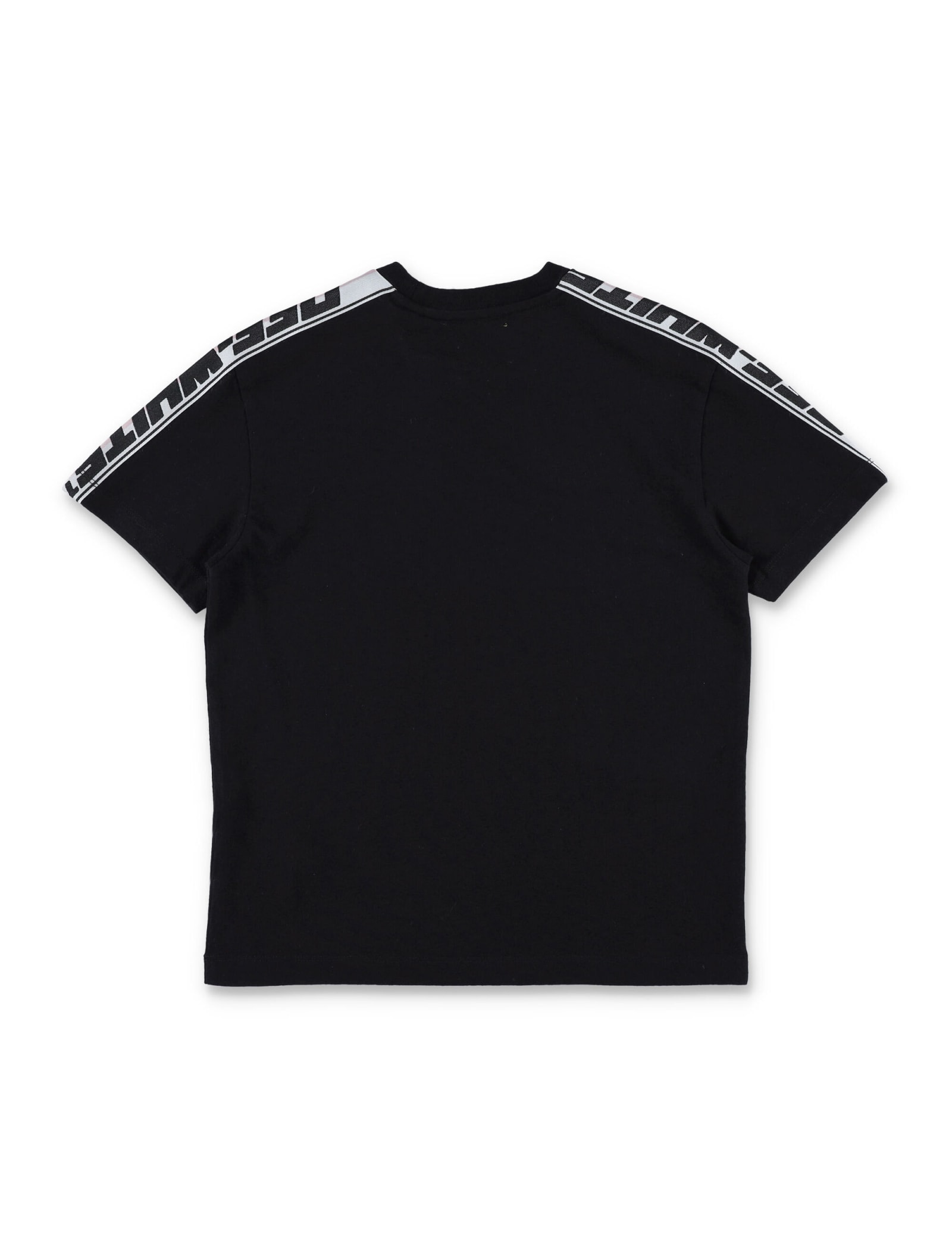 Shop Off-white Logo Band S/s T-shirt In Black