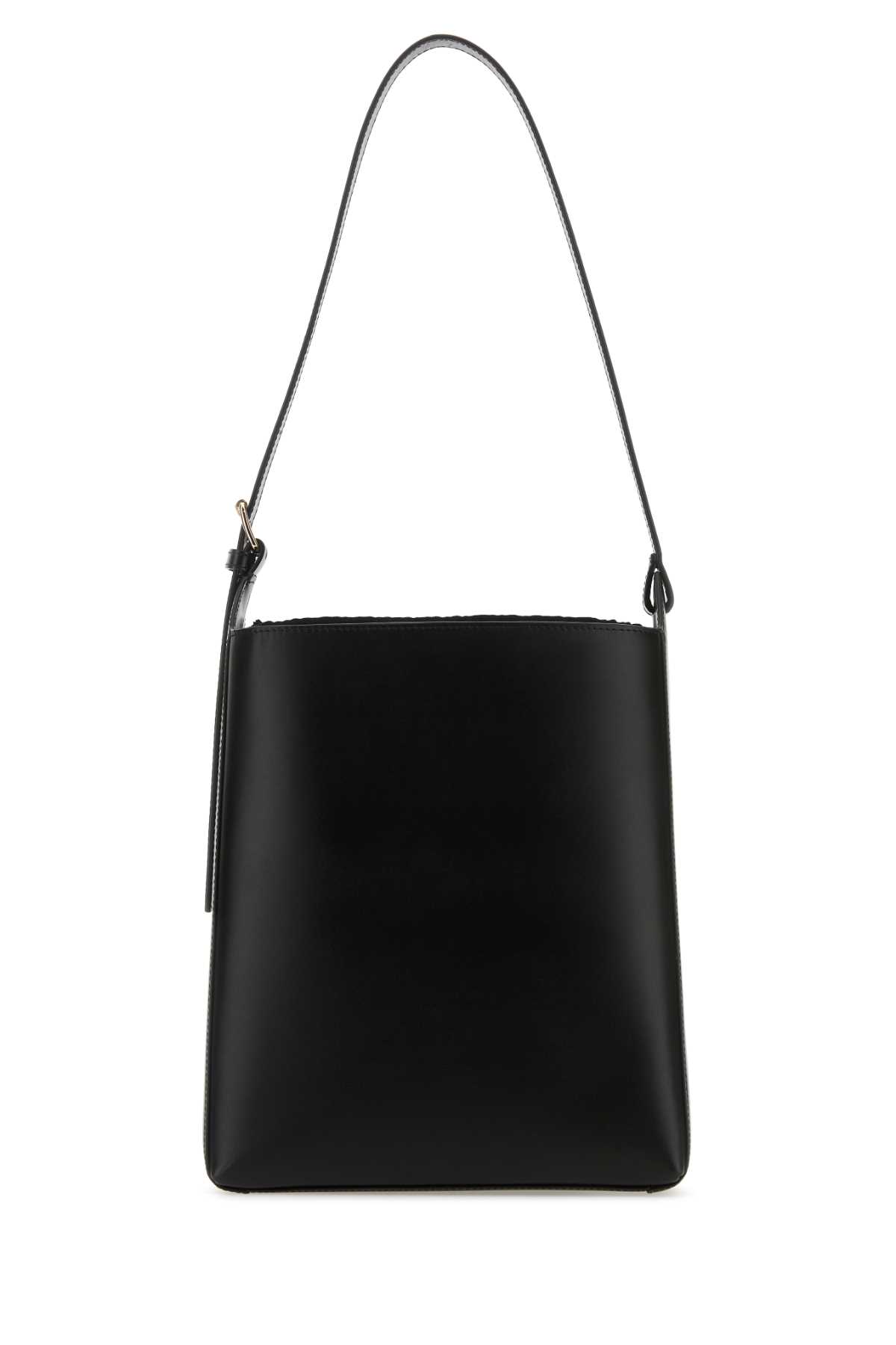 Shop Apc Black Leather Virginie Shoulder Bag