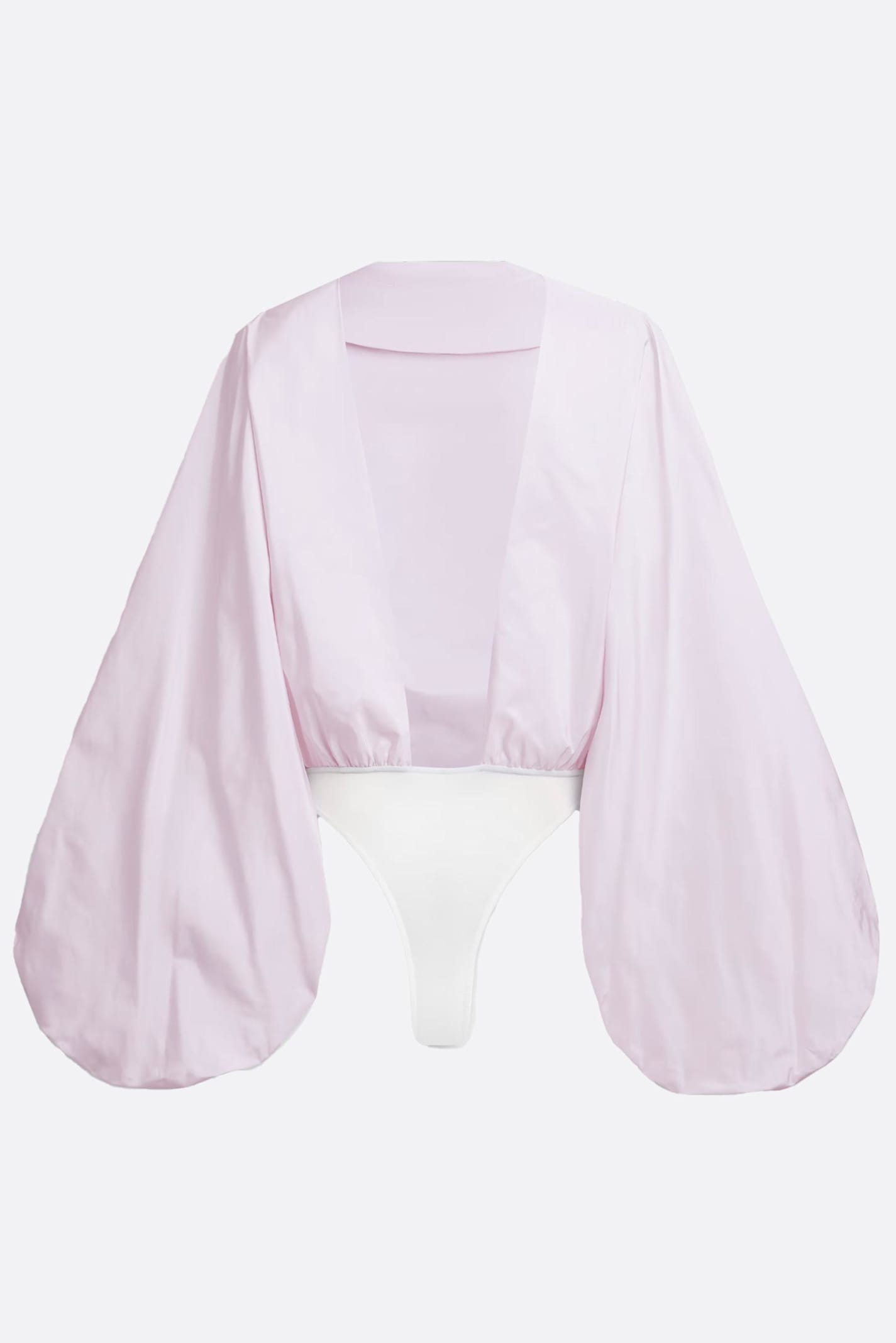 Alaïa Taffet&#x00e0; Bodysuit With Balloon Sleeves In Pink