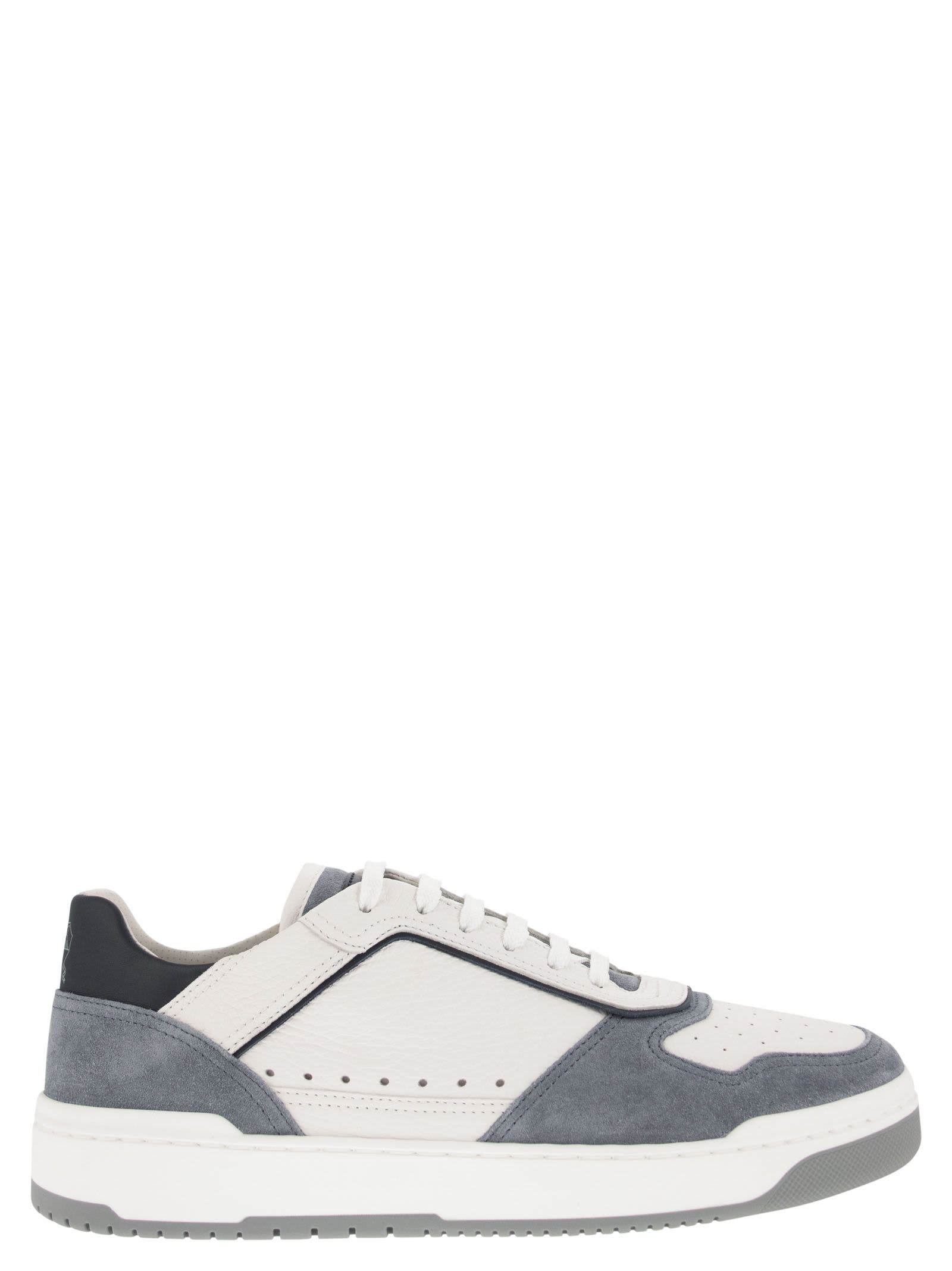 Brunello Cucinelli Leather Sneakers In White/avium