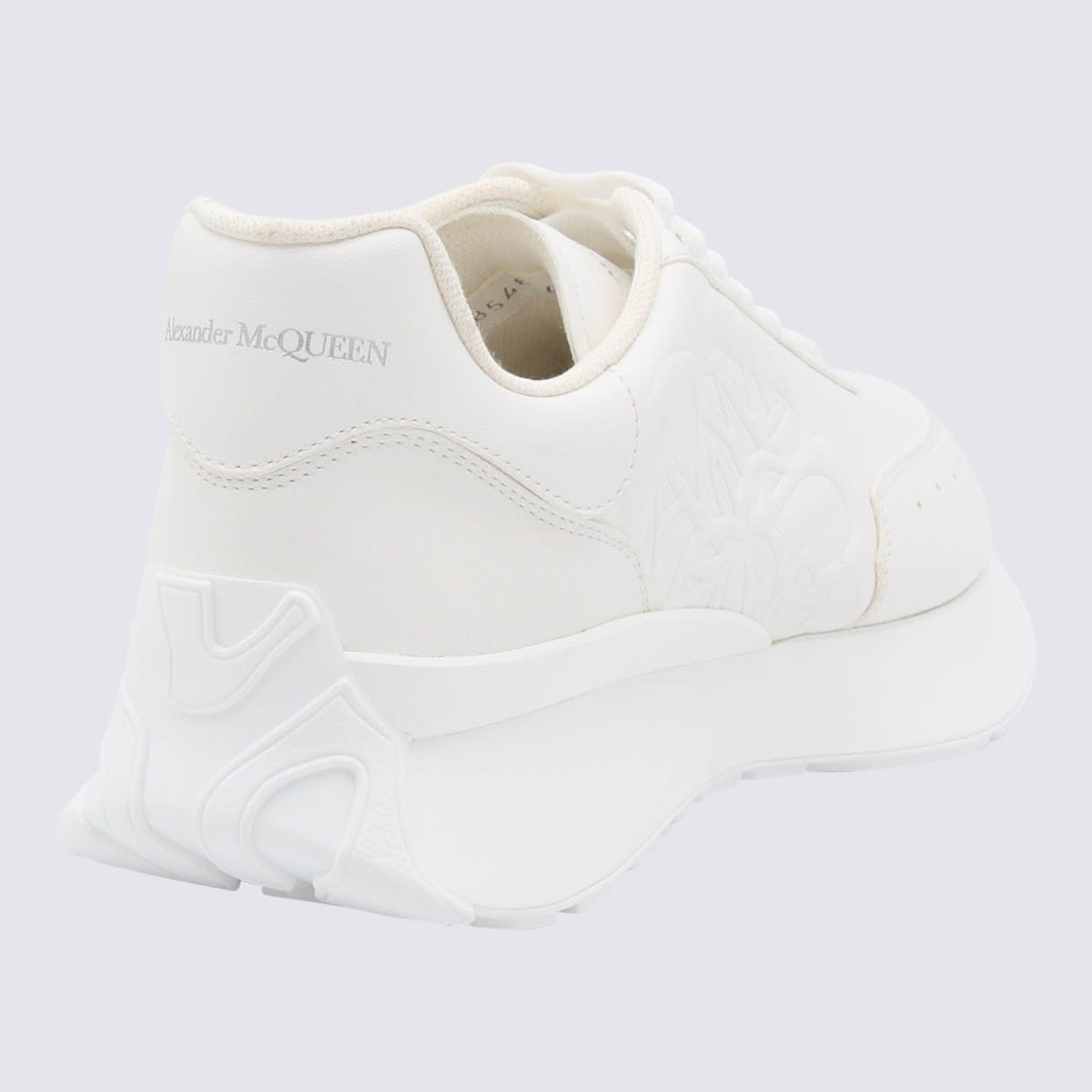 Shop Alexander Mcqueen White Leather Sprint Runner Sneakers