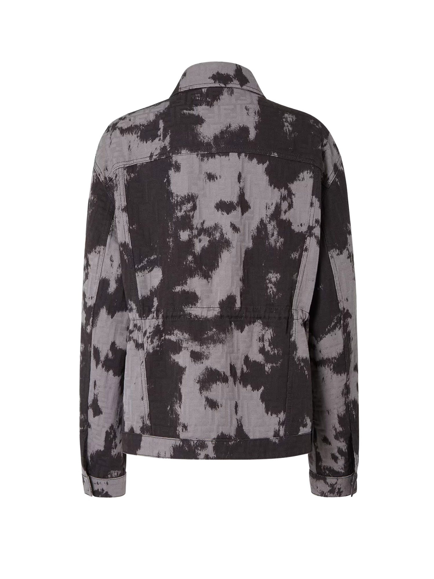 Fendi Women Ff Animalier Denim Jacket In Gray