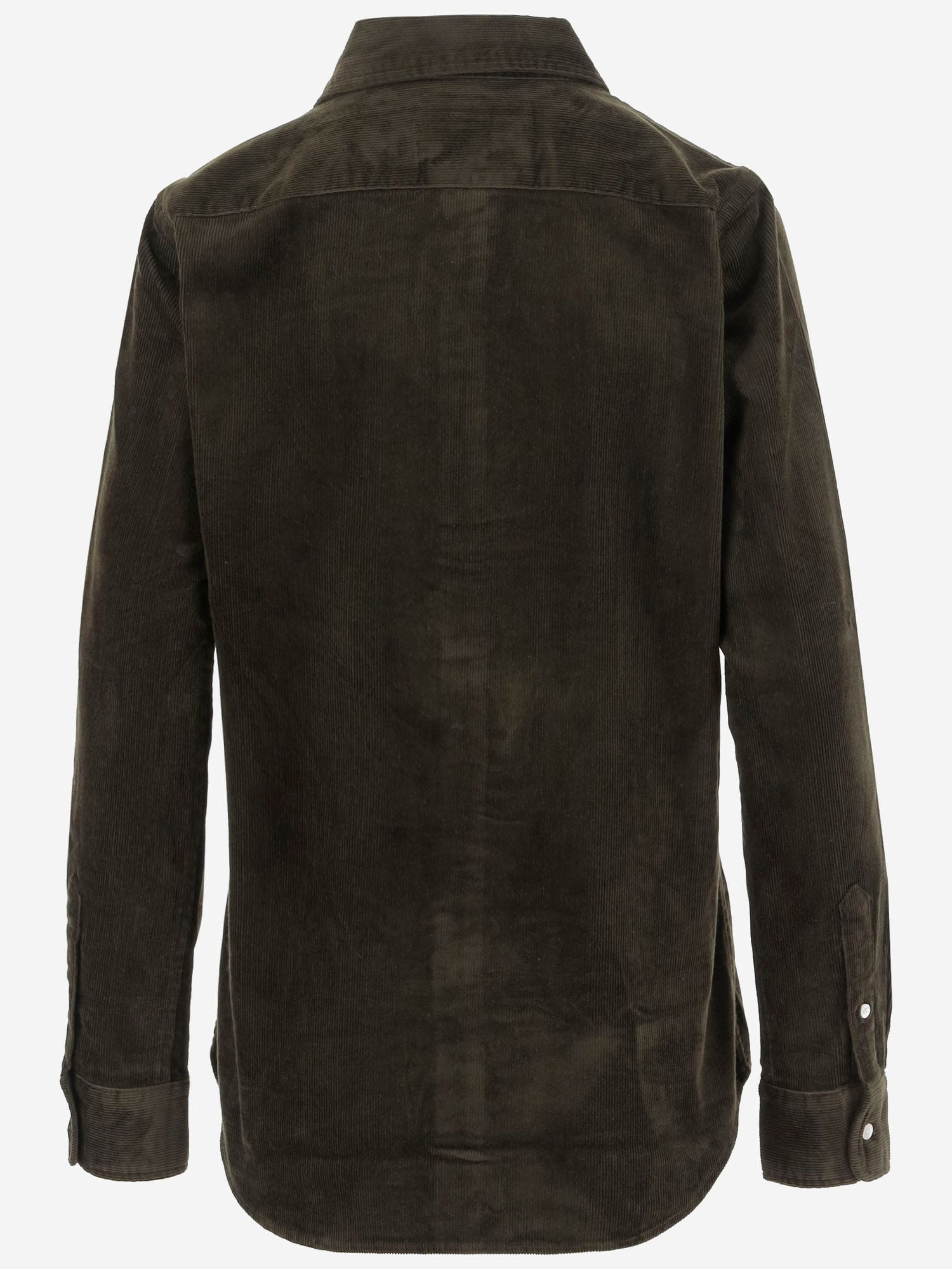 Polo Ralph Lauren Stretch Cotton Velvet Shirt In Green