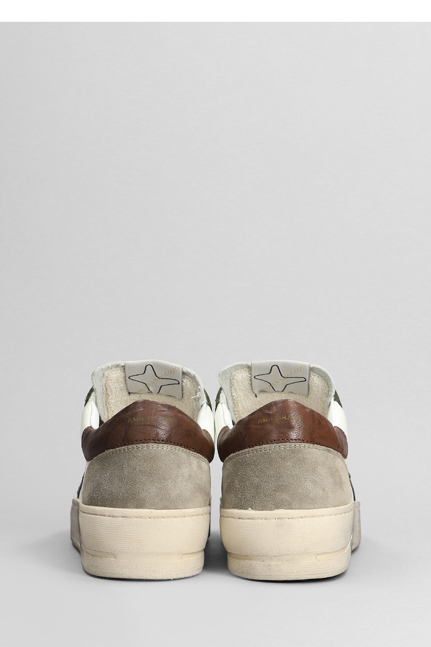 Shop Ama Brand Sneakers In White Suede And Leather