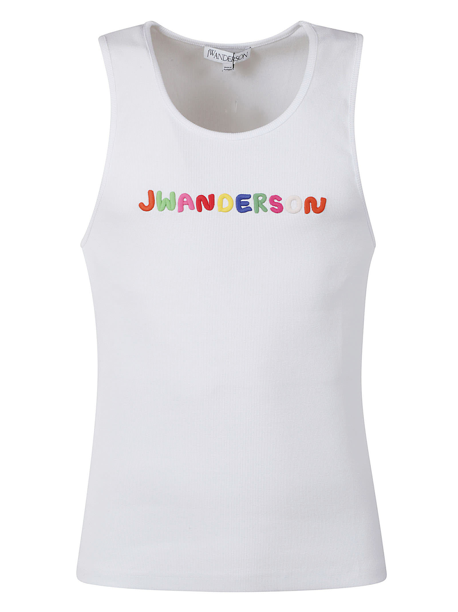 Shop Jw Anderson Logo Embroidery Tank Top In White