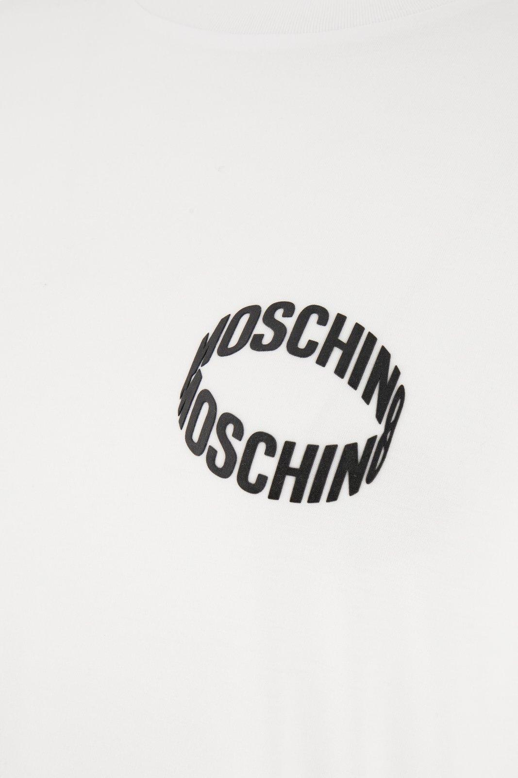 Shop Moschino Logo-printed Crewneck T-shirt In Black