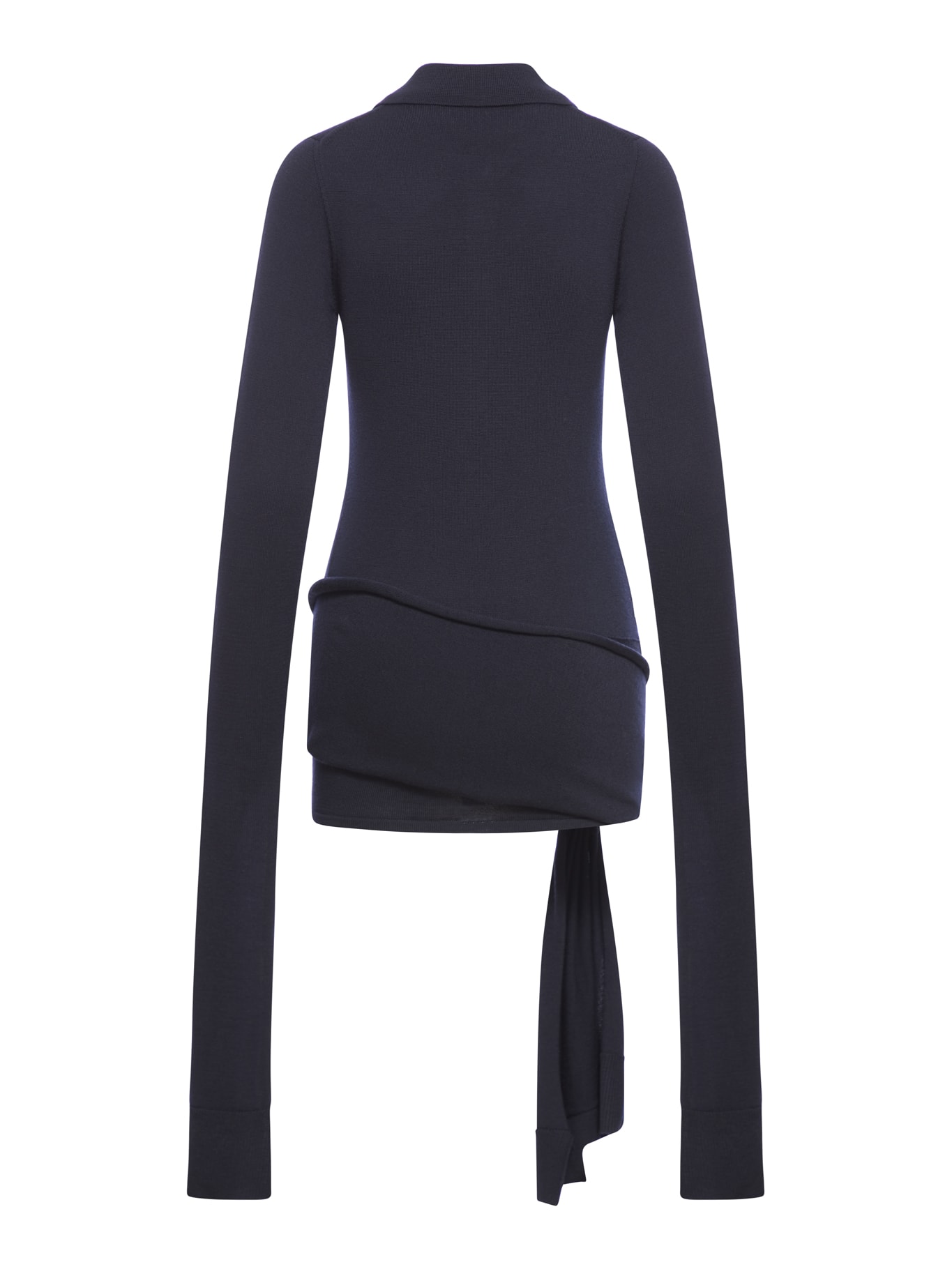 Shop Coperni Knotted Sleeved Dress In Blu Blue