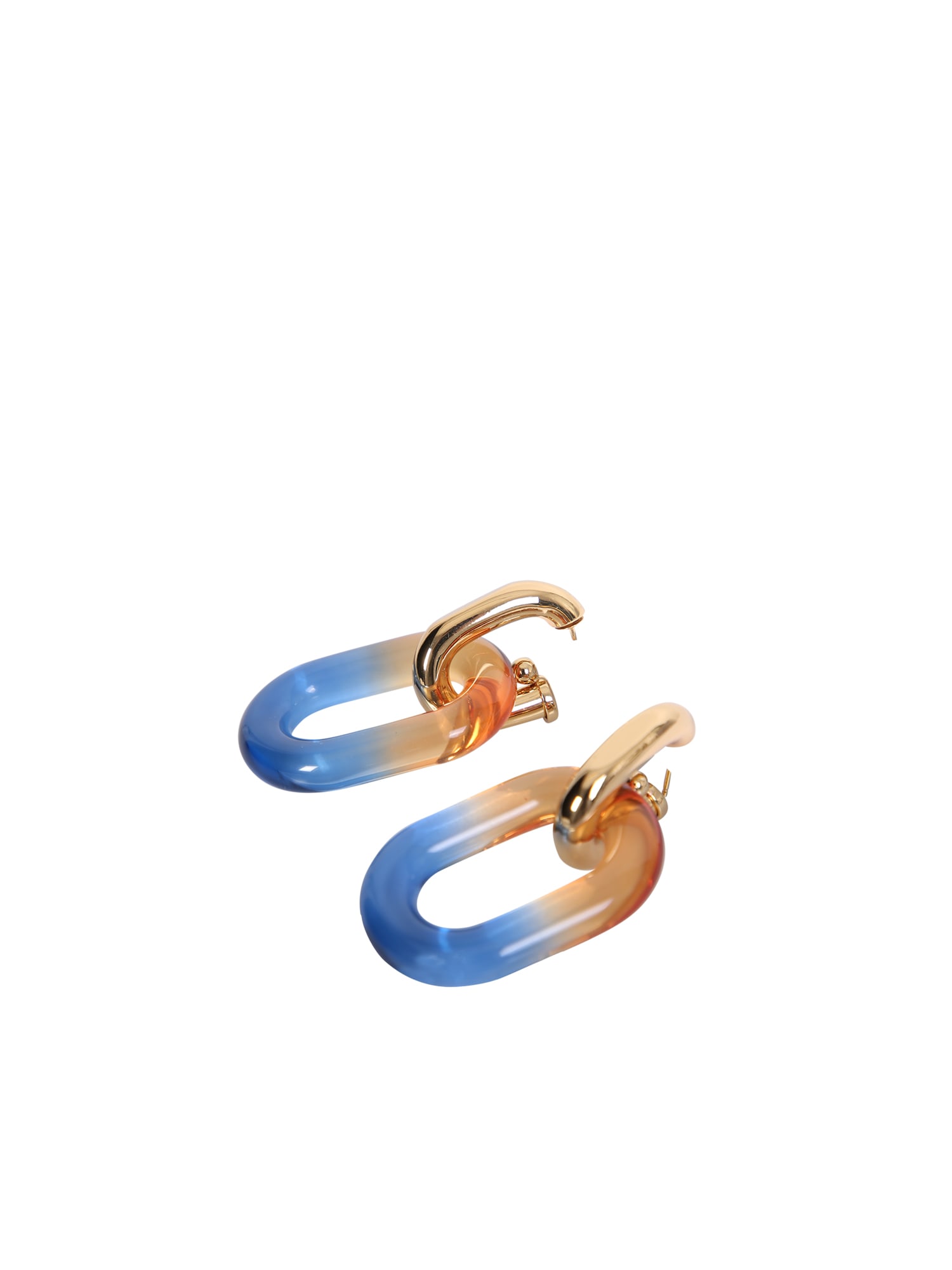 Shop Paco Rabanne Xl Link Double Hoop Earrings Blue Orange