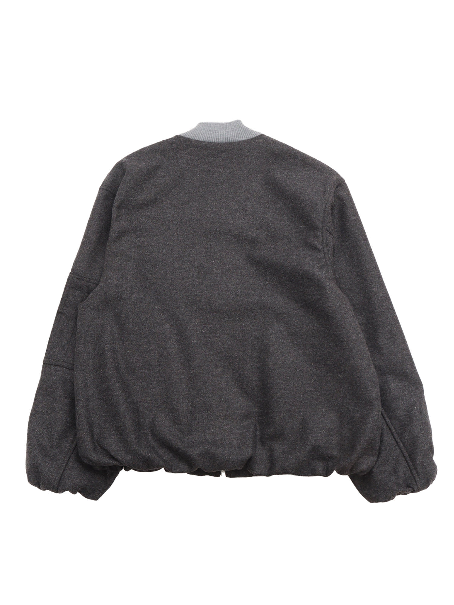 Msgm Cloth Bomber  Girl Grigio Melange/grey M In Grey