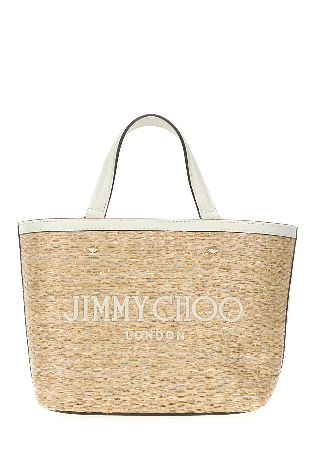 Jimmy Choo Raffia Mini Marli Handbag In Naturalgold