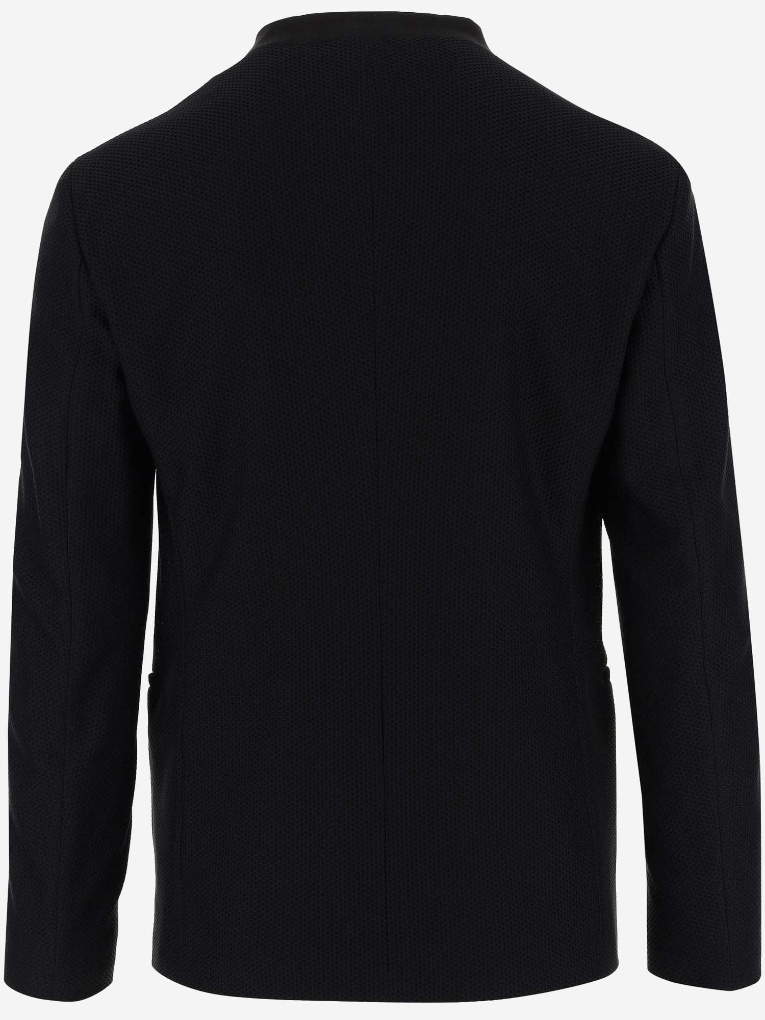 Shop Giorgio Armani Stretch Jersey Jacket In Black