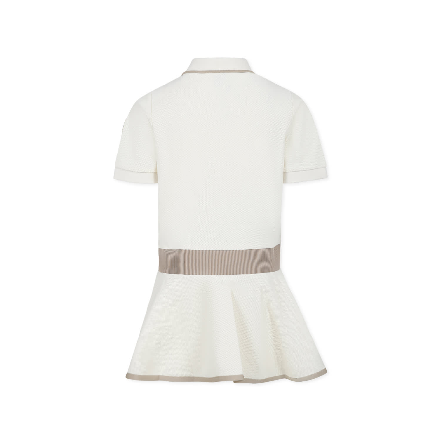 Moncler Robe Polo En Piqué In Ivory