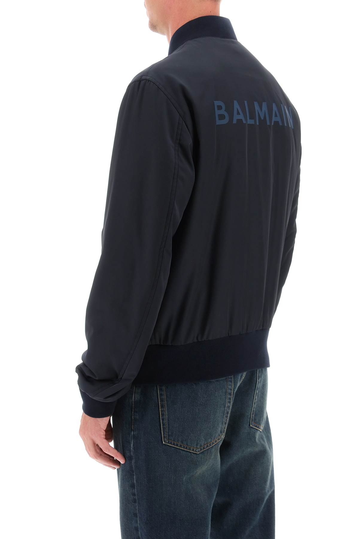 Balmain Reversible monogram-jacquard Twill Bomber Jacket - Black - 50