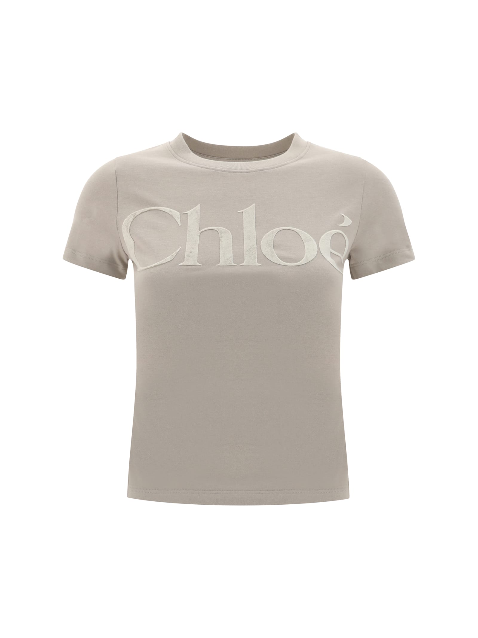 Shop Chloé T-shirt In Powder Grey