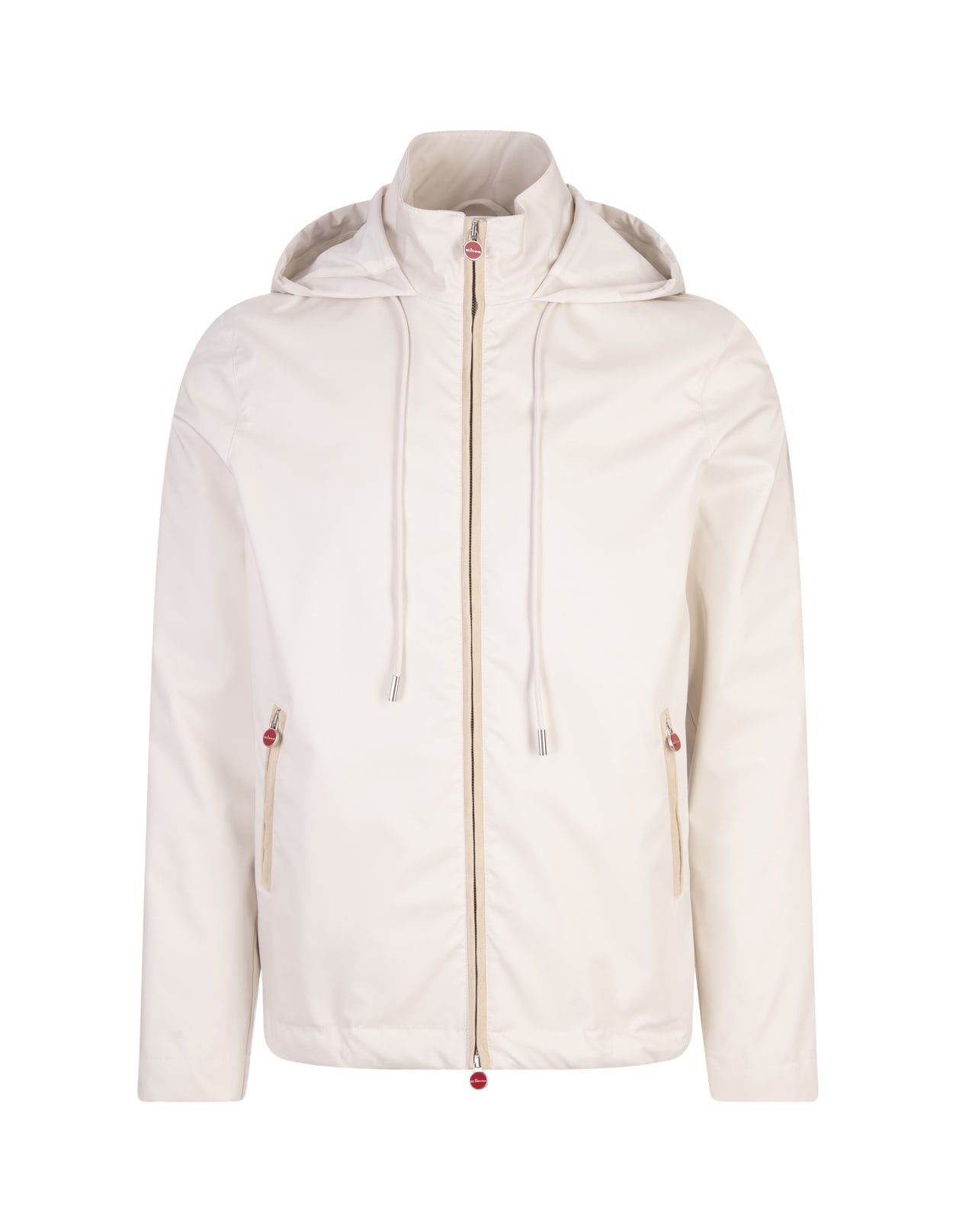 Shop Kiton Lightweight Jacket In White Technical Fabric