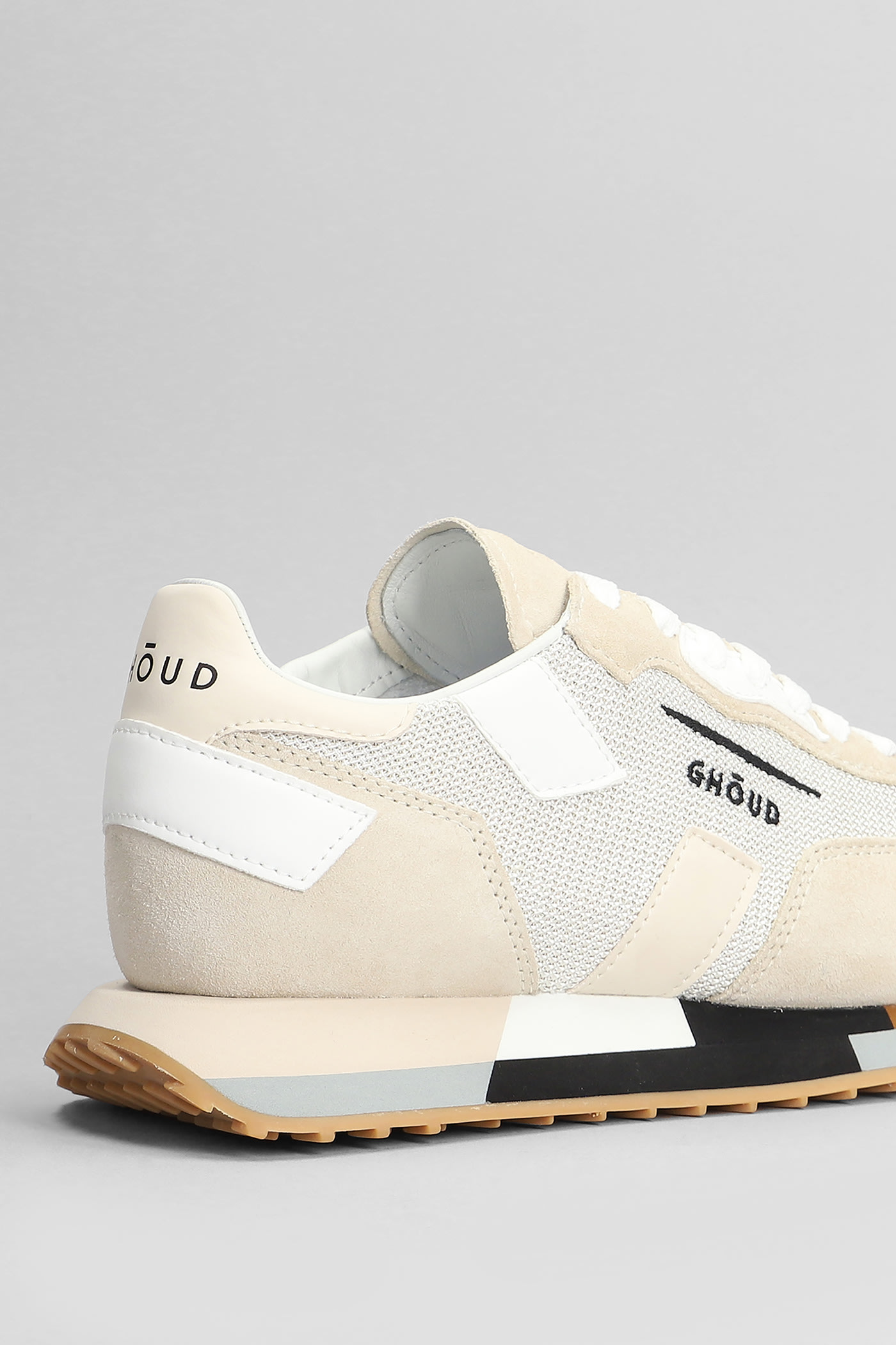 Shop Ghoud Rush Multi Sneakers In Beige Suede And Fabric