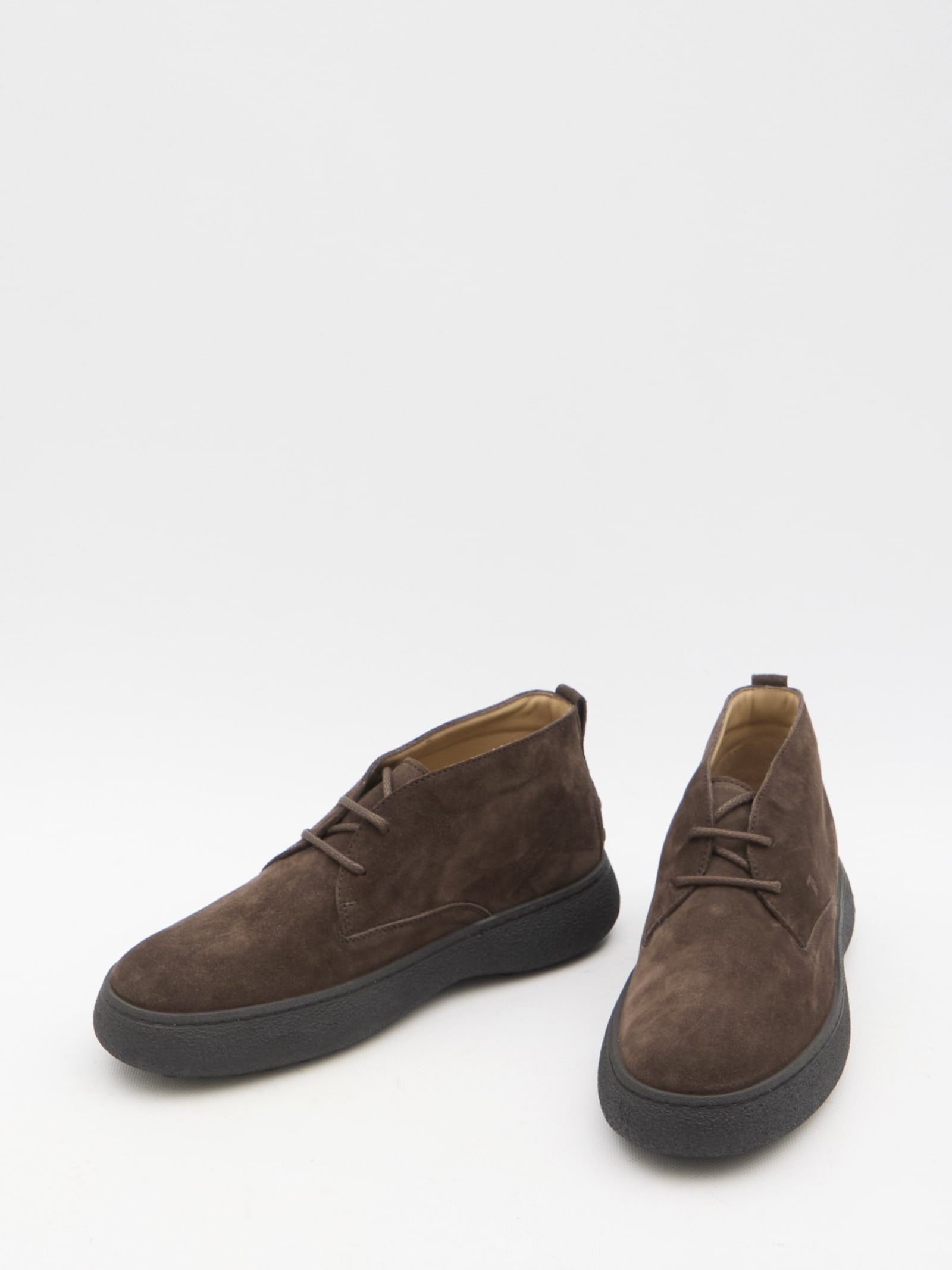 Shop Tod's Desert Boots In Suede In Brown