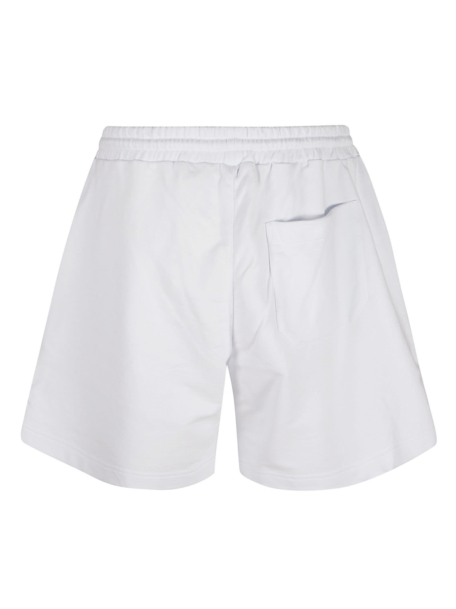 Shop Msgm Logo Bermuda Shorts In White