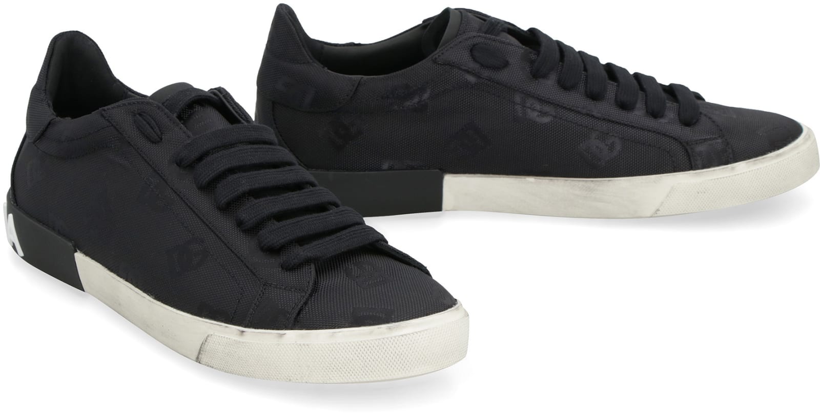 Shop Dolce & Gabbana Portofino Low-top Sneakers In Black