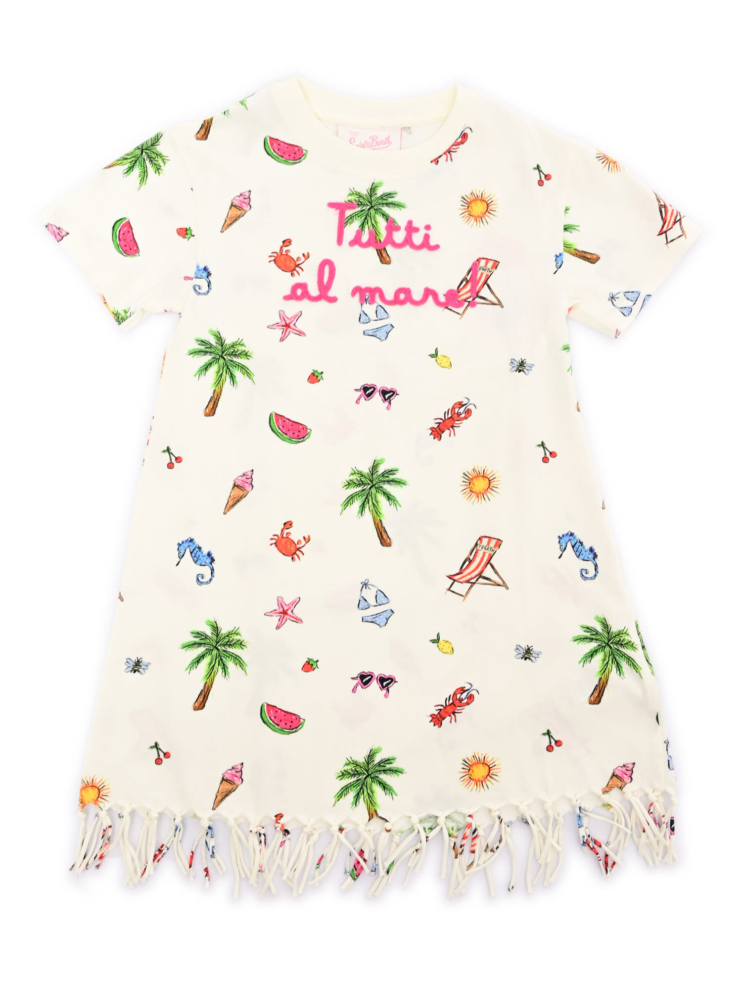Mc2 Saint Barth Abbey-tutti Mare Summer Sketch 10 Emb In Neutral