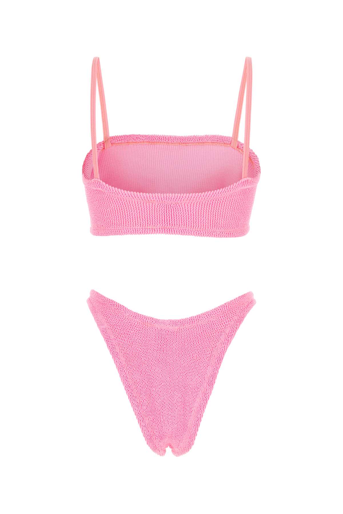 Shop Hunza G Fluo Pink Stretch Nylon Gigi Bikini In Bubblegum