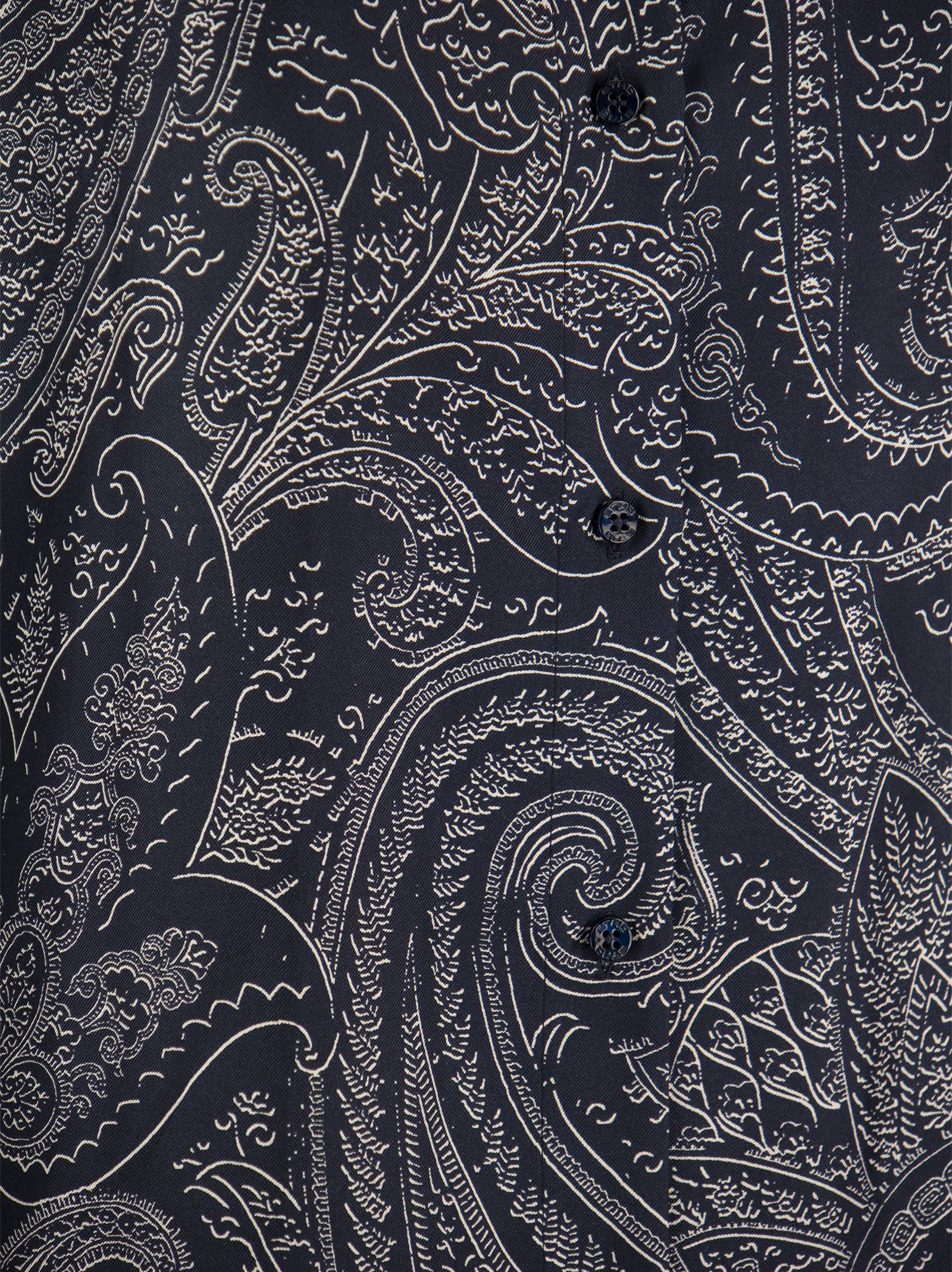 Shop Etro Silk Shirt With Paisley Print In Blue
