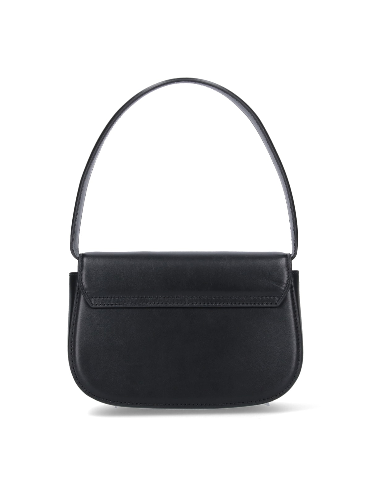 Diesel Rectangular Leather Shoulder Bag With Single Handle In Black