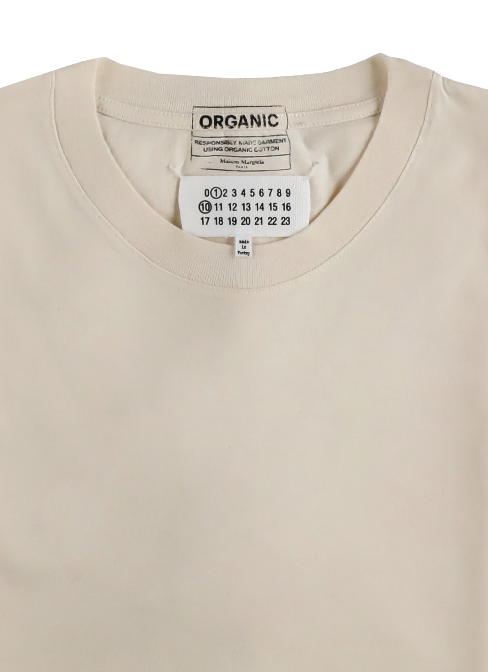 Maison Margiela Set Of Three Cotton T-shirts In Natural