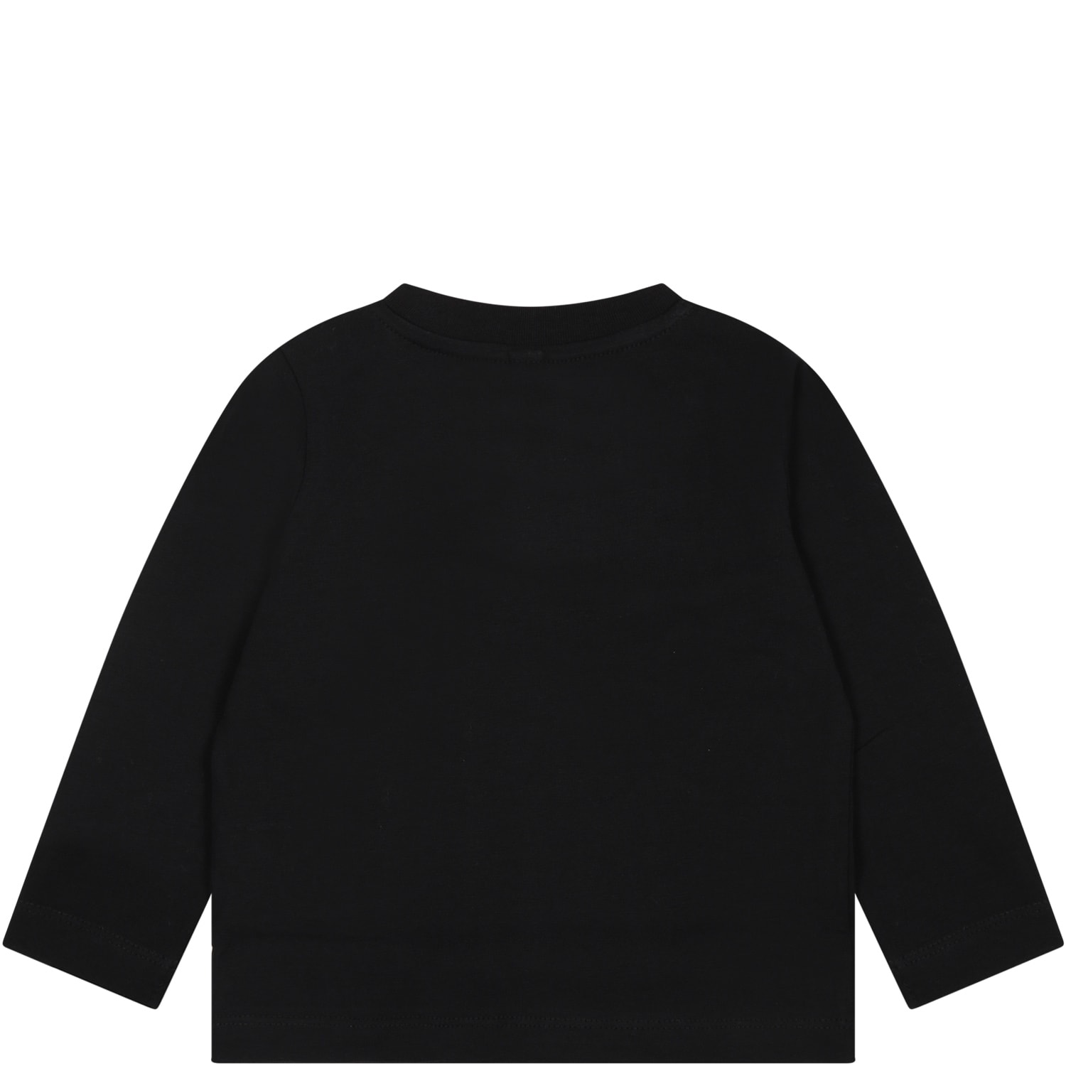 Shop Stella Mccartney Black T-shirt For Baby Boy With Logo And Print