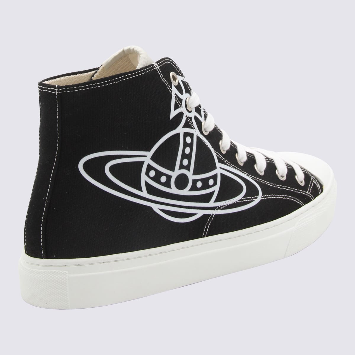 Shop Vivienne Westwood Black And White Canvas Sneakers