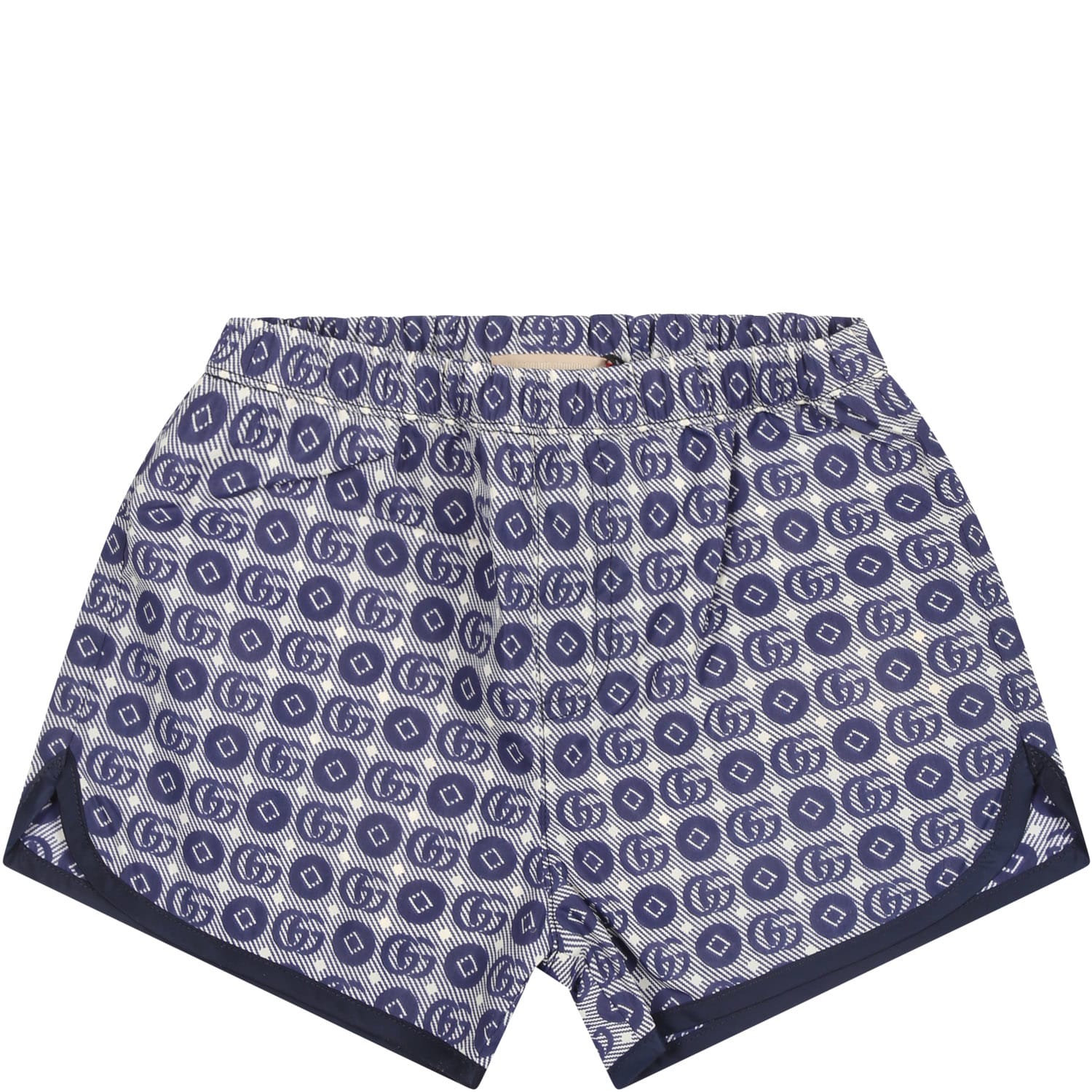 Shop Gucci Blue Swim Shorts For Baby Boy With Double G