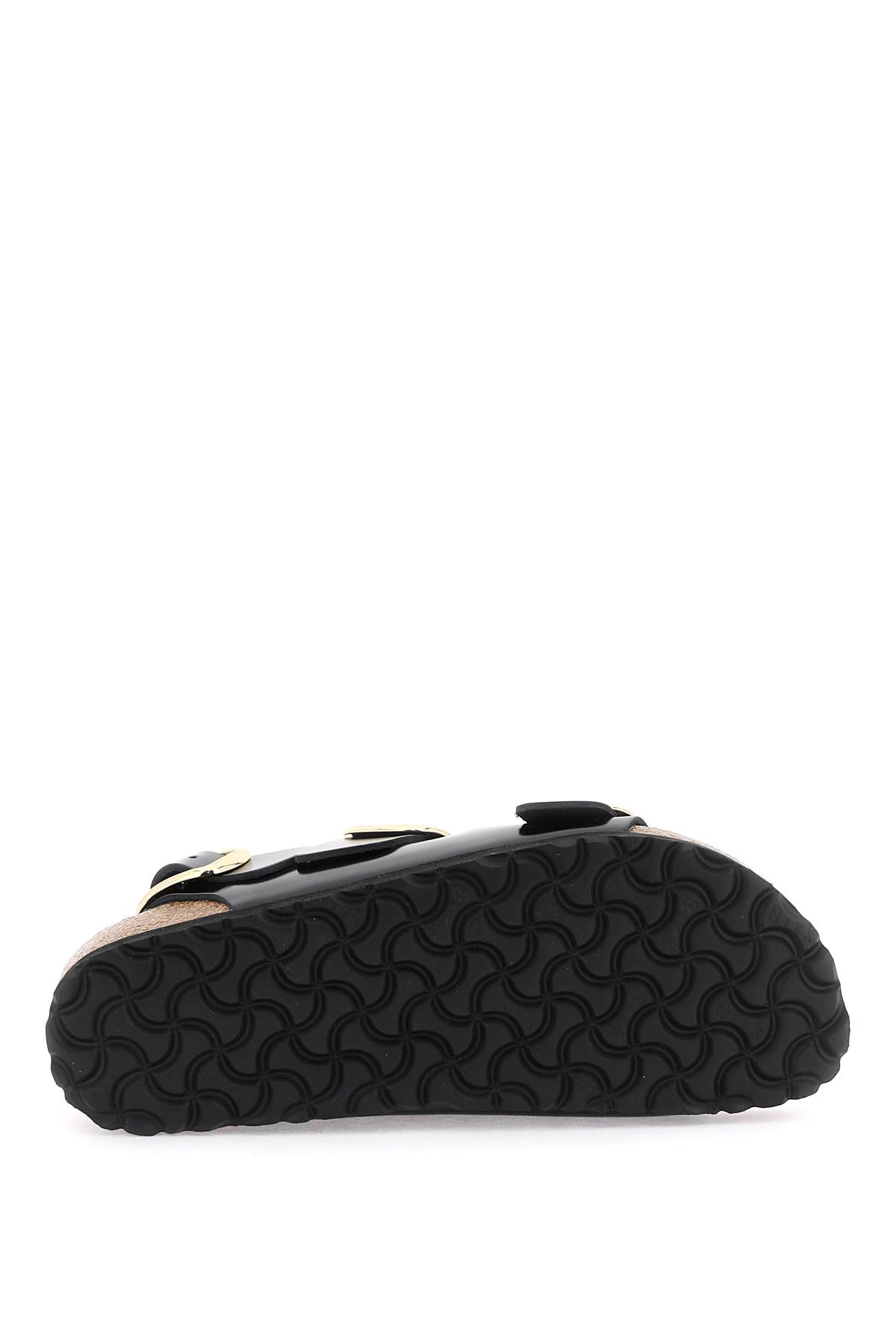 Birkenstock Milano Big Buckle I Lacquered Leather Sandal Color Bla In Shine Black (black)