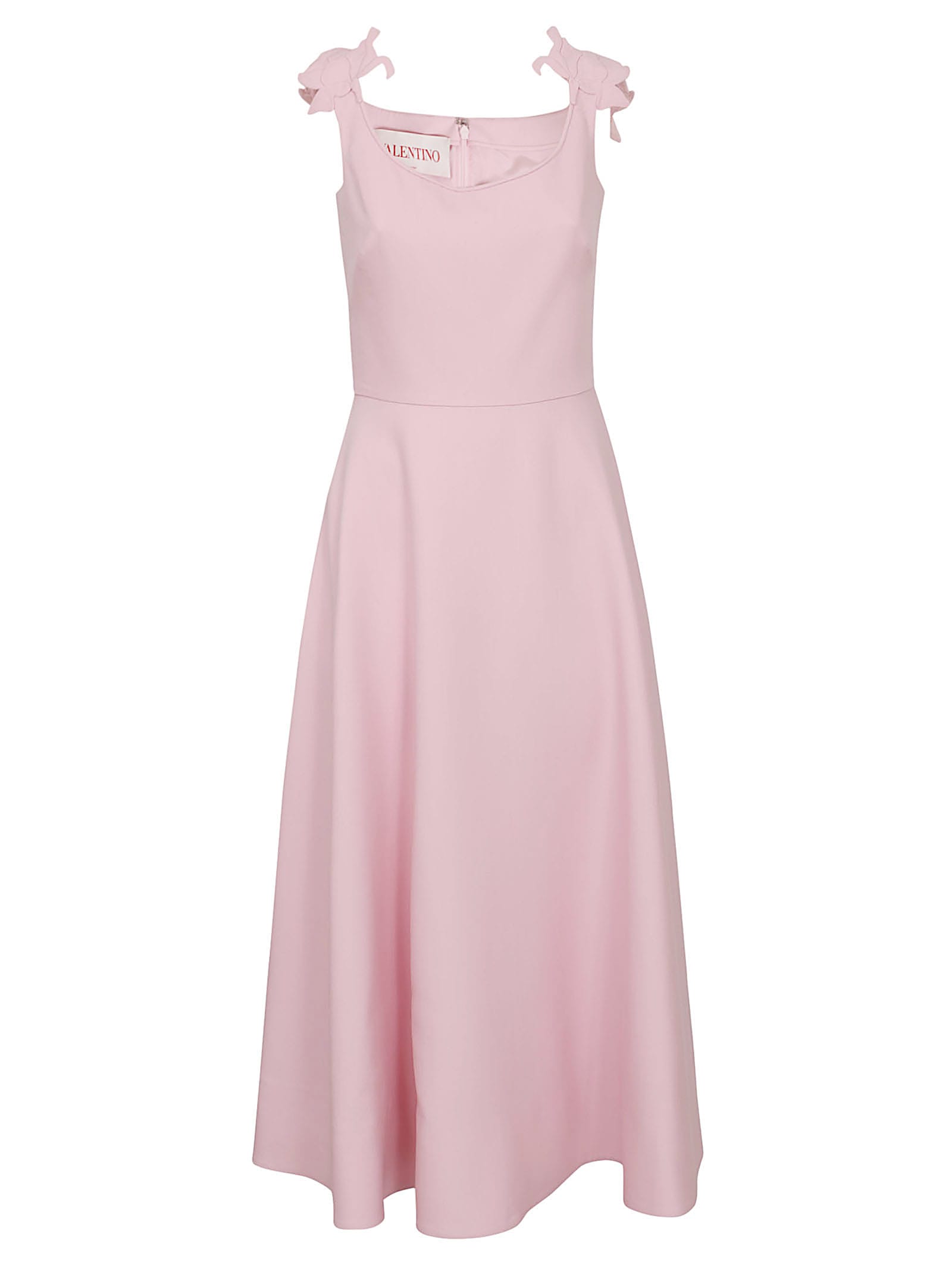 Shop Valentino Dress Embroidered Crepe Couture In Zks Taffy