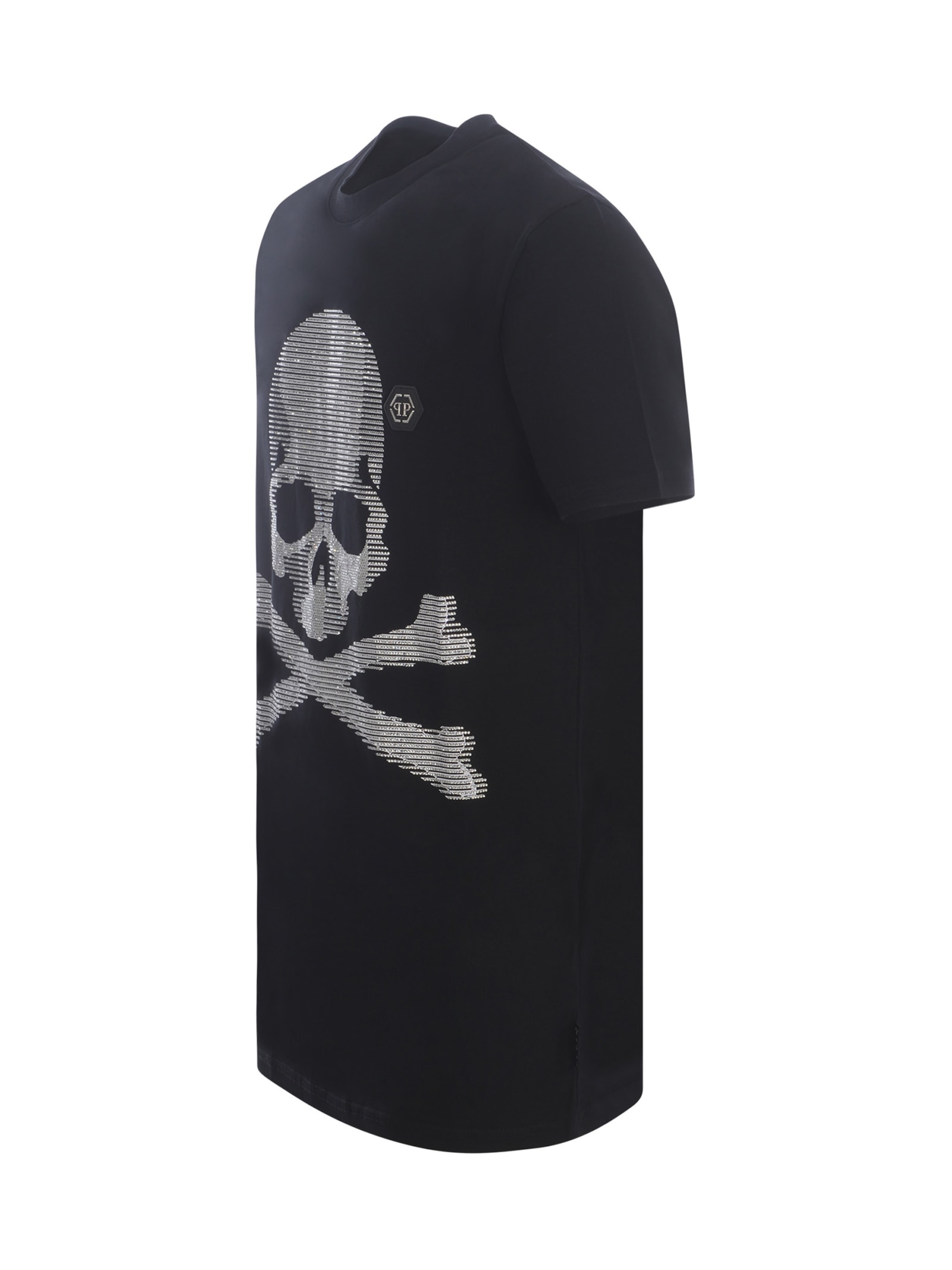 Shop Philipp Plein T-shirt  Skull In Cotton In Black