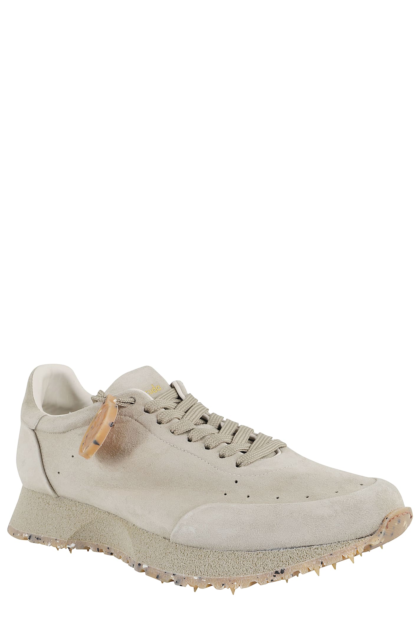 Barracuda Vintage-inspired Camoscio Sneakers With Logo-embossed Tongue In Celery