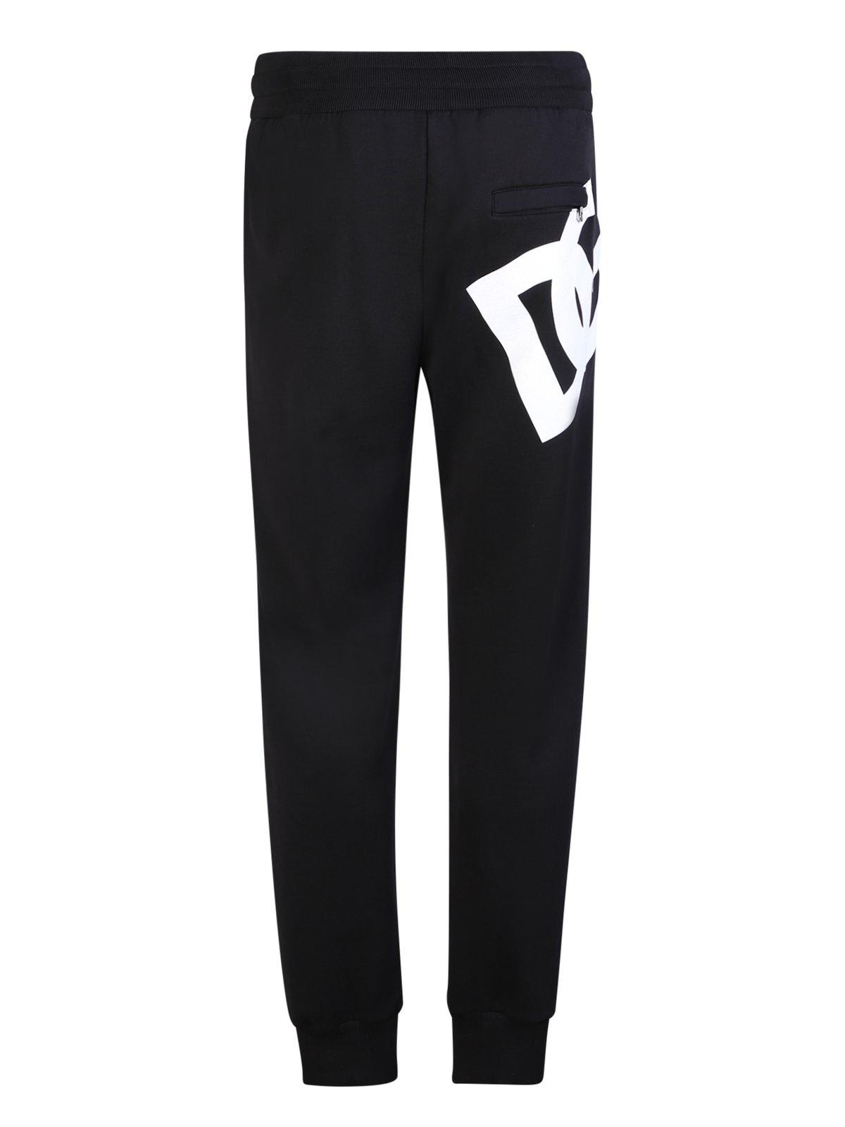 Shop Dolce & Gabbana Logo-printed Drawstring Track Pants In Black