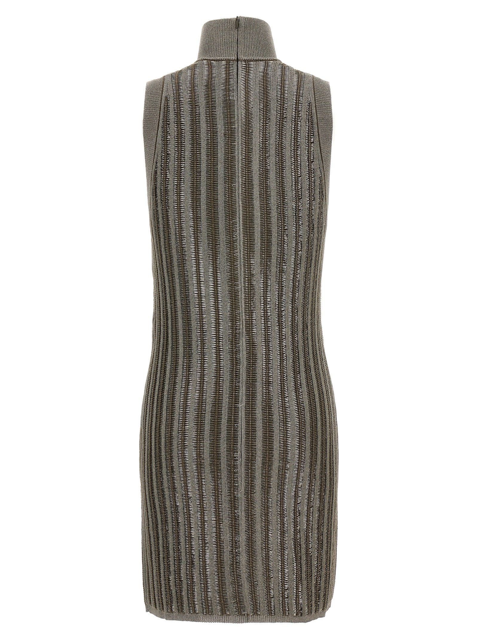 Shop Tom Ford Laminated Knit Dress In Green