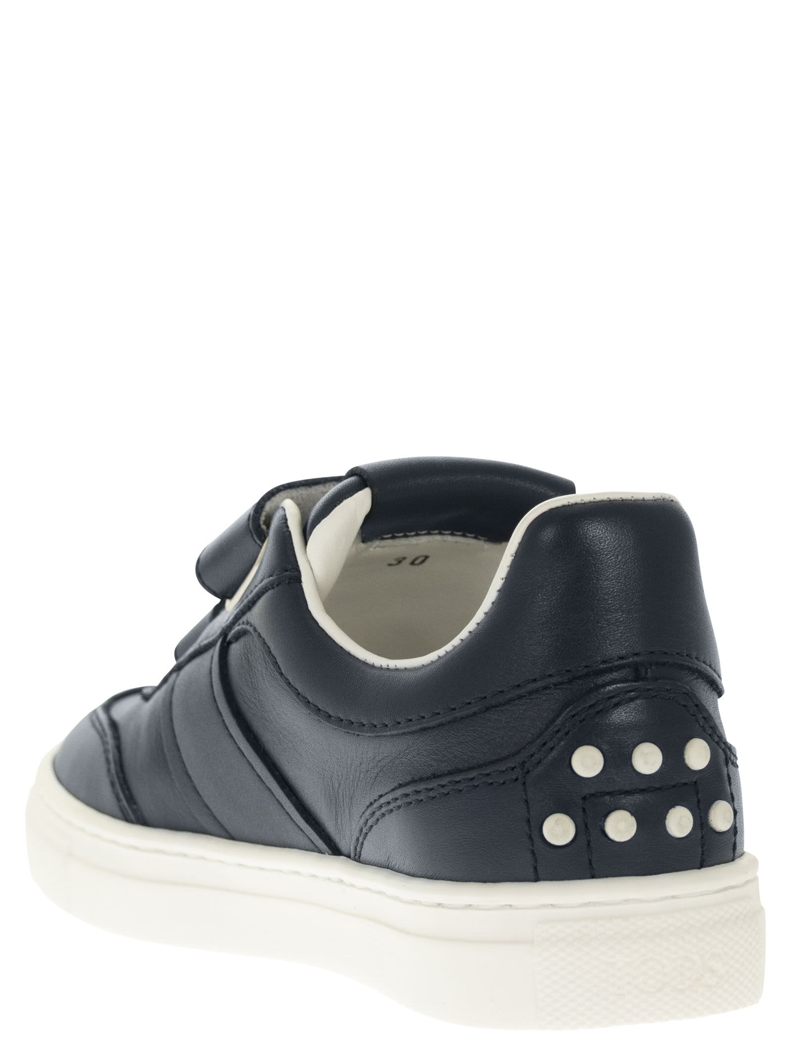 Shop Tod's Trainers With Strap Closure In Dark Blue