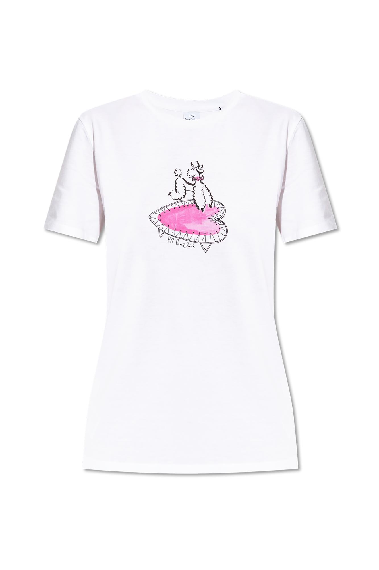 Ps By Paul Smith Ps Paul Smith Poodle Print Cotton T-shirt In White