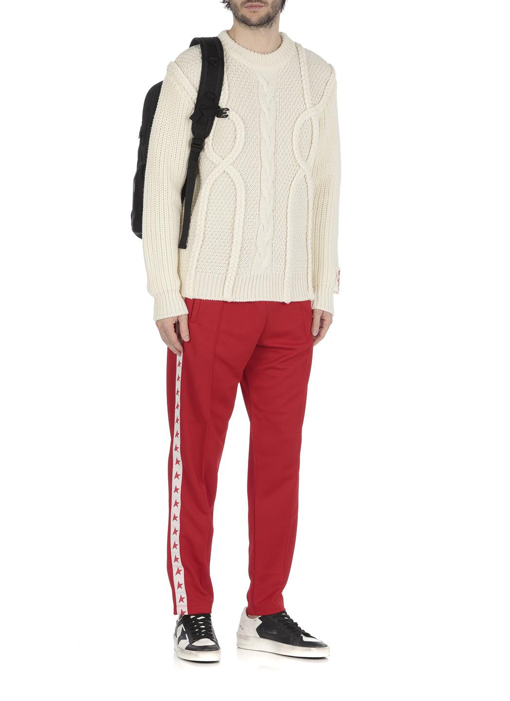 Shop Golden Goose Ribbed Knit Crewneck Jumper In Yellow Cream