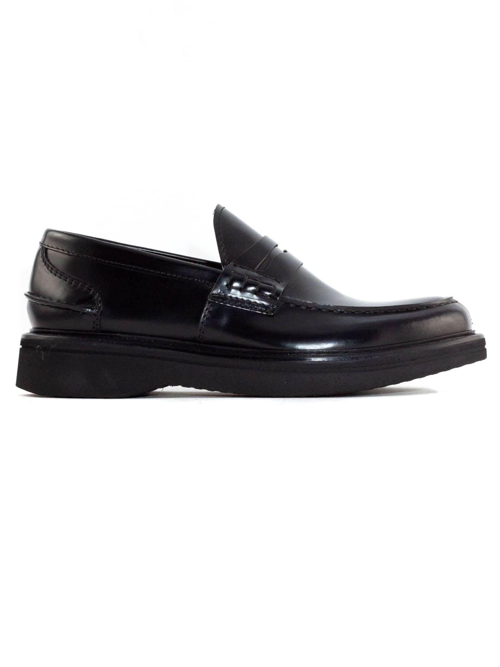 Black Shiny Leather Loafer