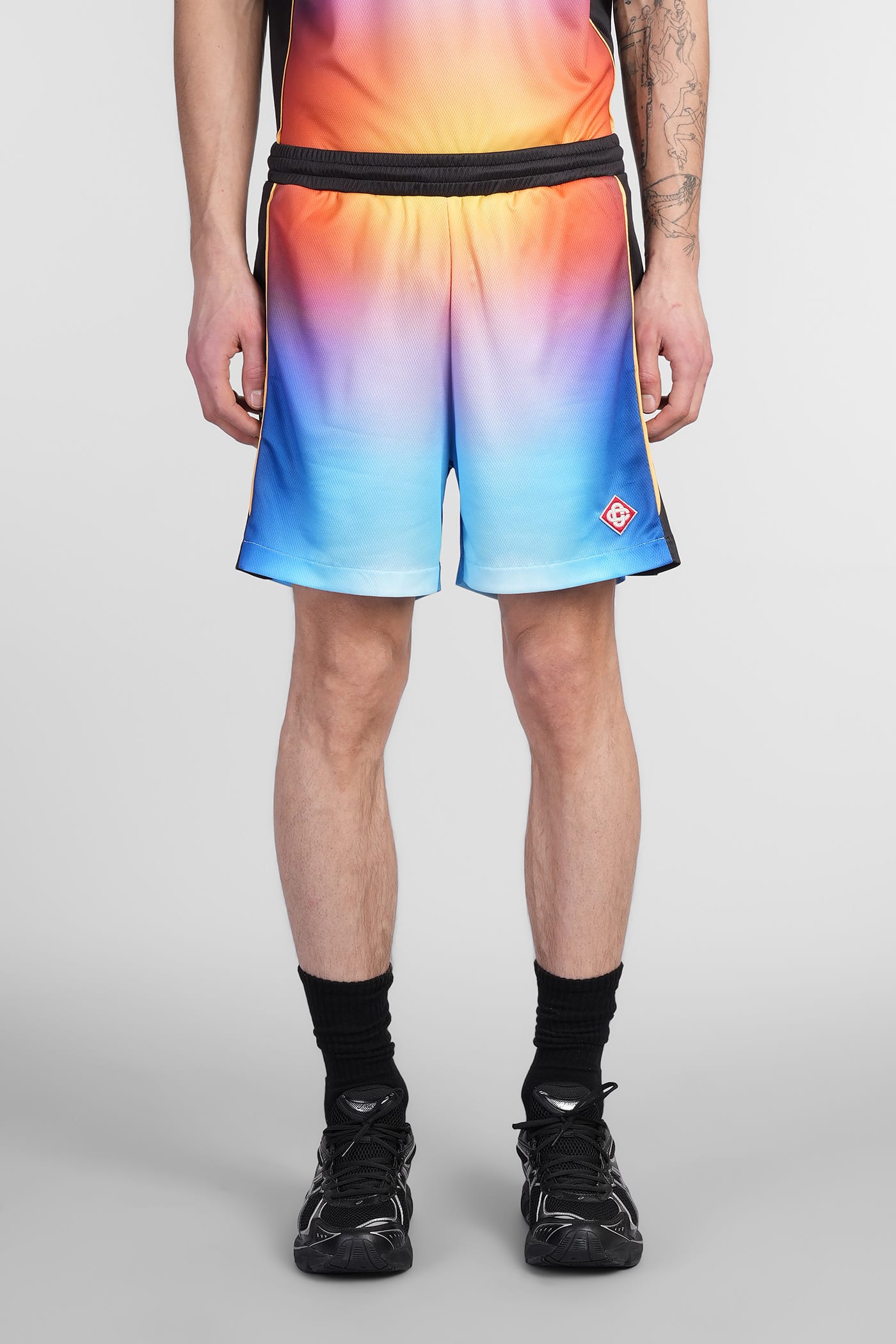 Casablanca Drawstring Elastic Waistband Football Shorts