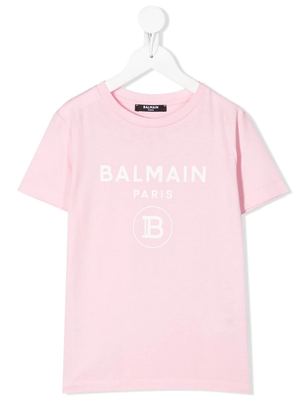 Balmain Unisex Kid Pink And White T-shirt With Logo