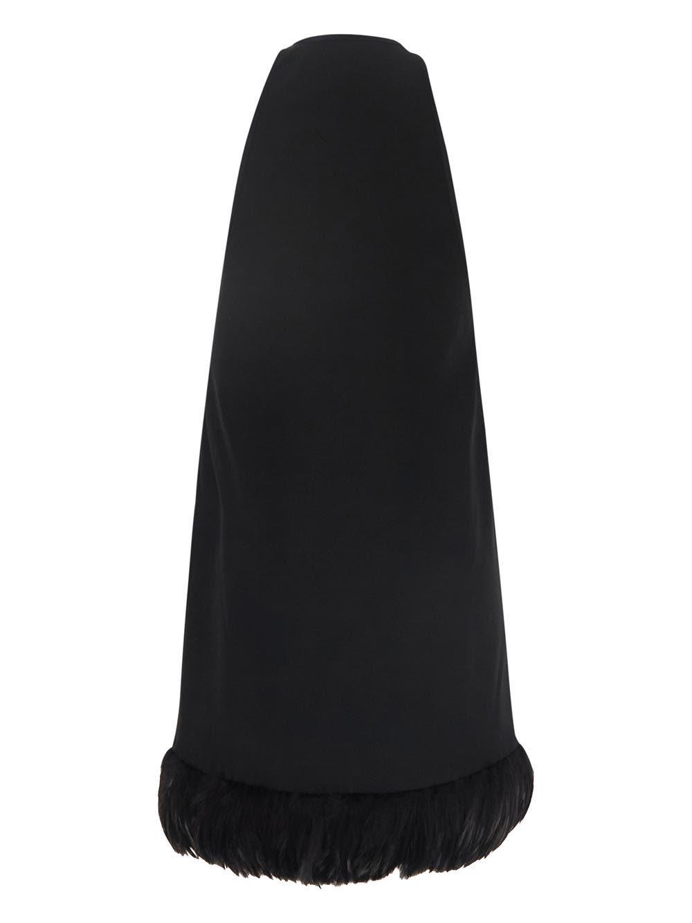 Shop Saint Laurent Feathers Dress In Black