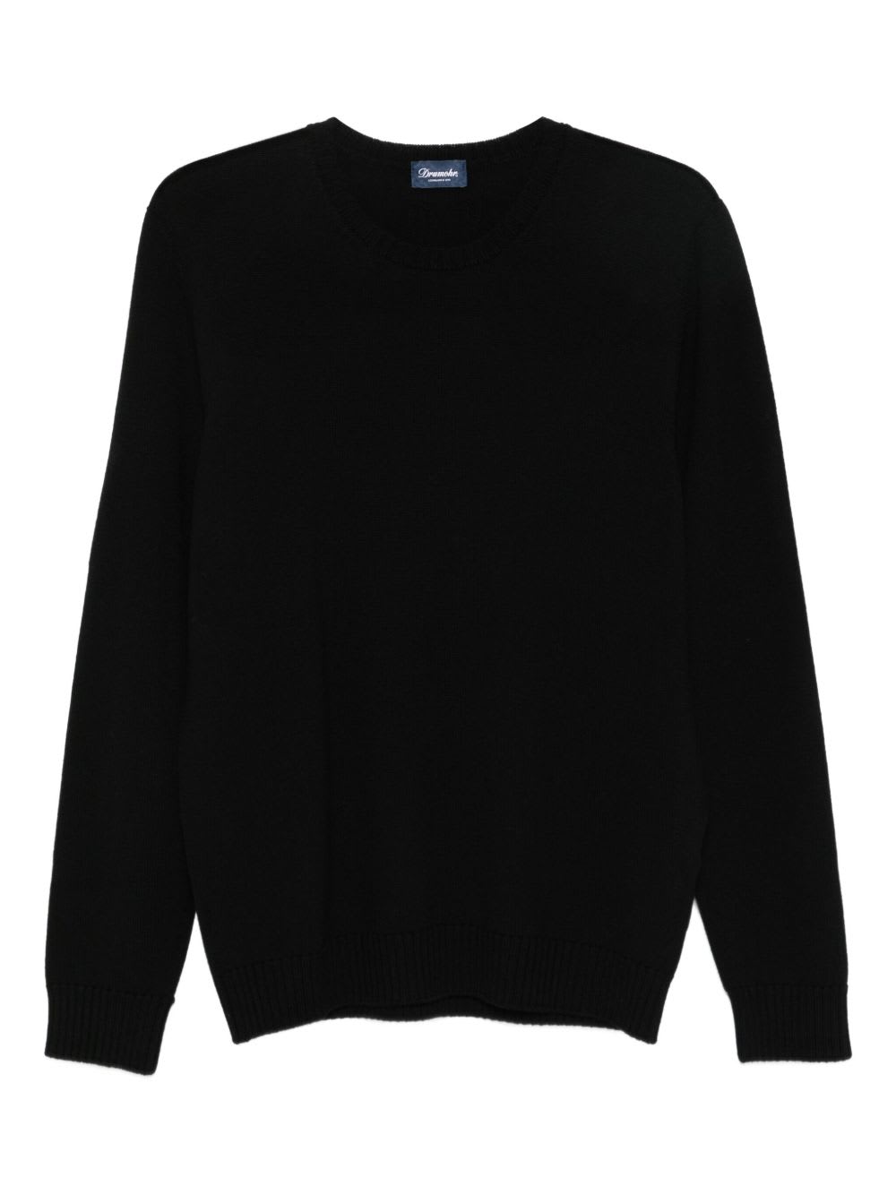 Drumohr Extrafine Merino Wool Crewneck Sweater In Black