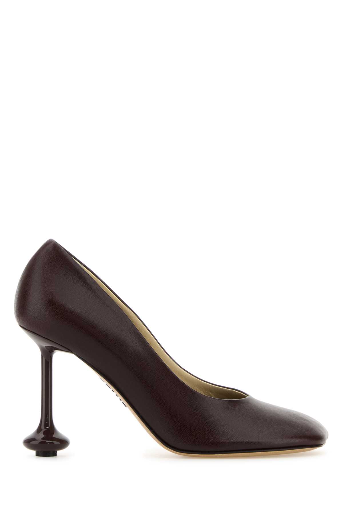 Burgundy Leather Toy Pumps