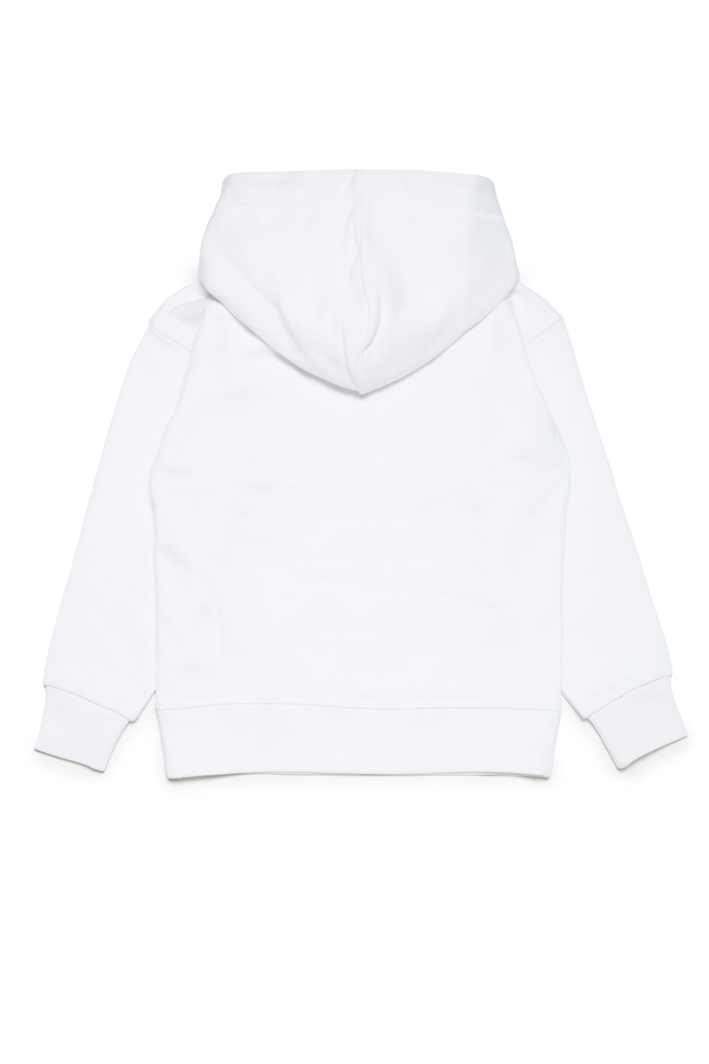 Shop Dsquared2 D2s699u Slouch Fit-eco Sweat-shirt Dsquared White Organic Cotton Sweatshirt With Hood And Logo In Bianco