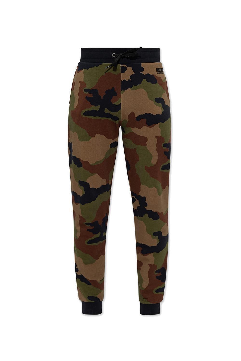 Moschino Camouflage Patterned Tapered Leg Track Pants