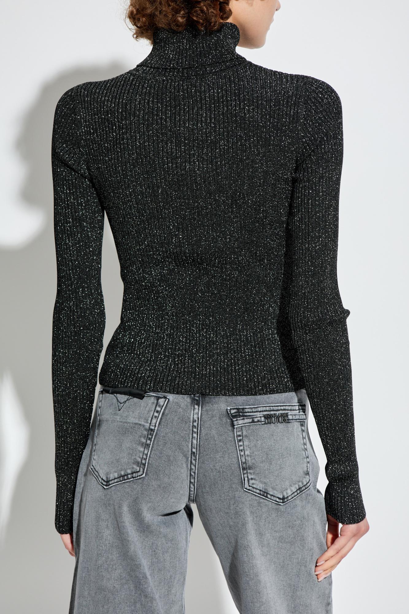 Versace Jeans Couture Lurex Jersey In Black