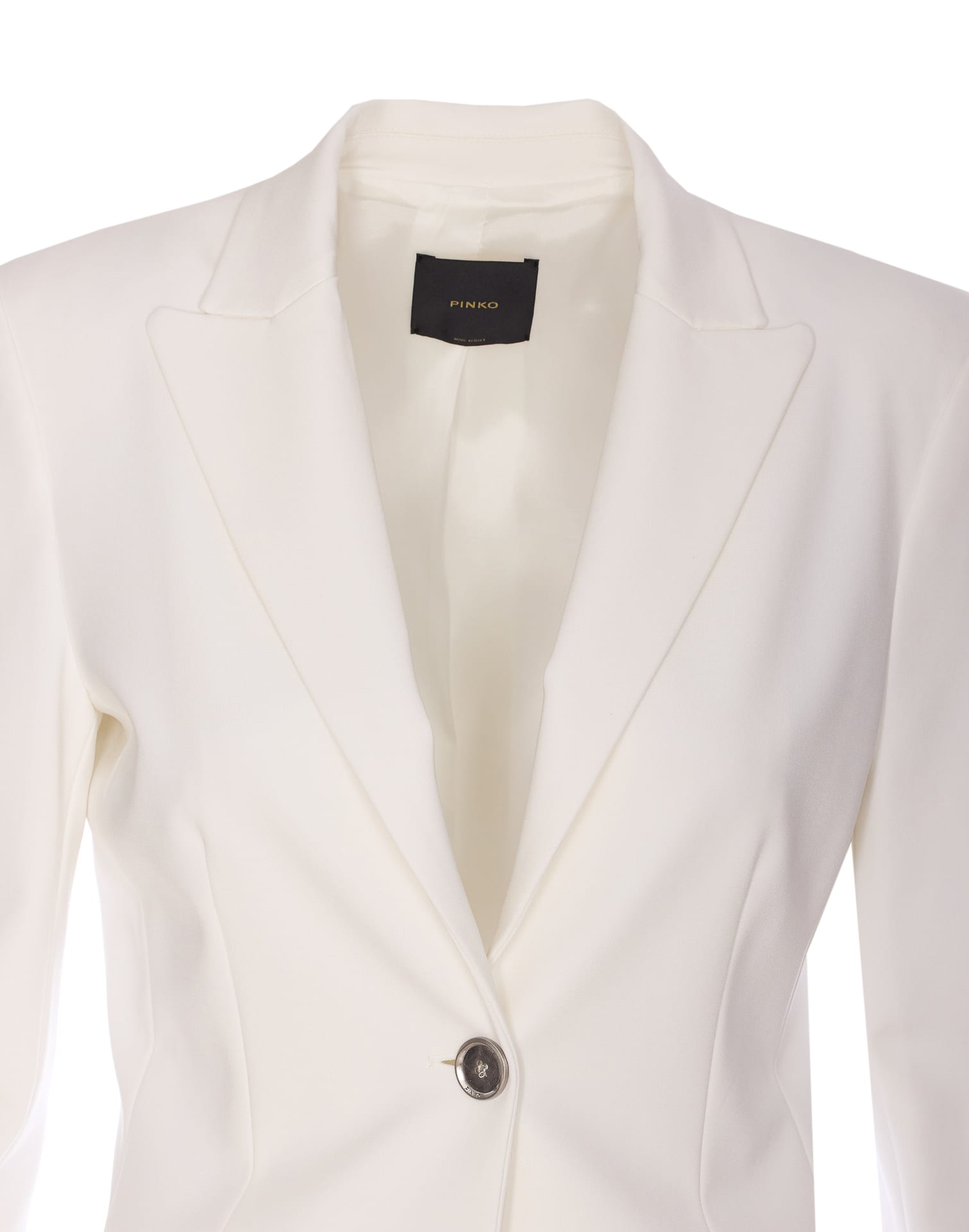 Pinko Single Breast Technic Tissue Blazer In White